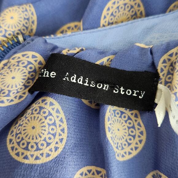 Anthropologie brand The Addison Story Blue Silk Mandala Print Sundress Size Med - Picture 3 of 7